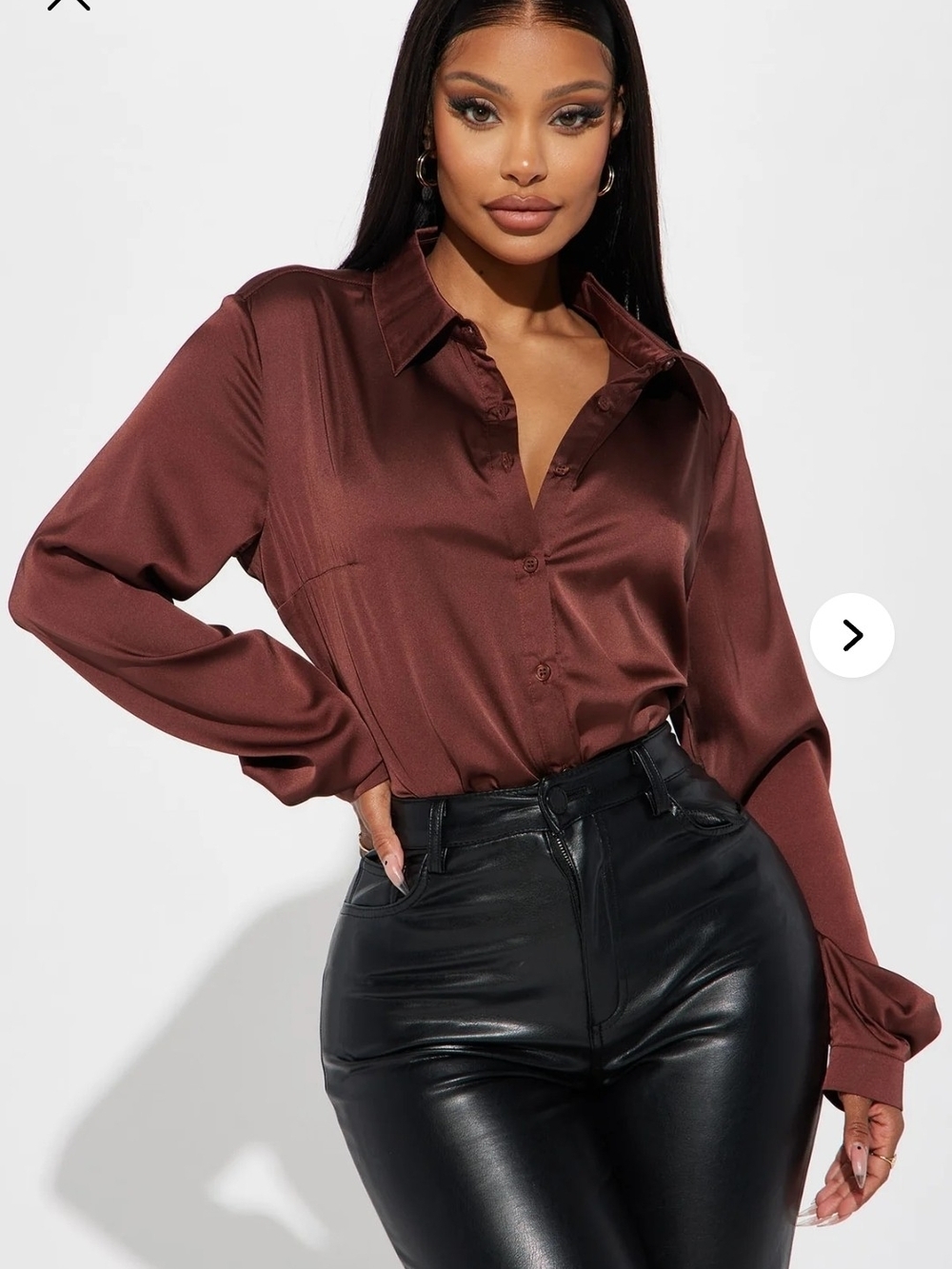 NWT Fashion Nova Smooth Talkin' Button Down Top (L)